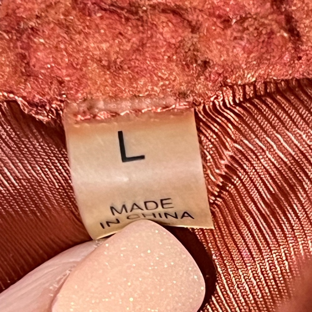BAGATELLE NYC Rust Teddy Faux Fur Zip Front Jacket - L - Picture 5 of 6